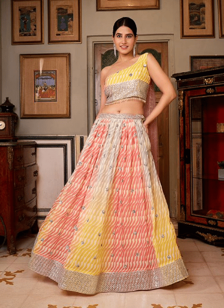 SS 154 Wedding Wear Designer Organza Silk Lehenga Choli Wholesale Shop In Surat